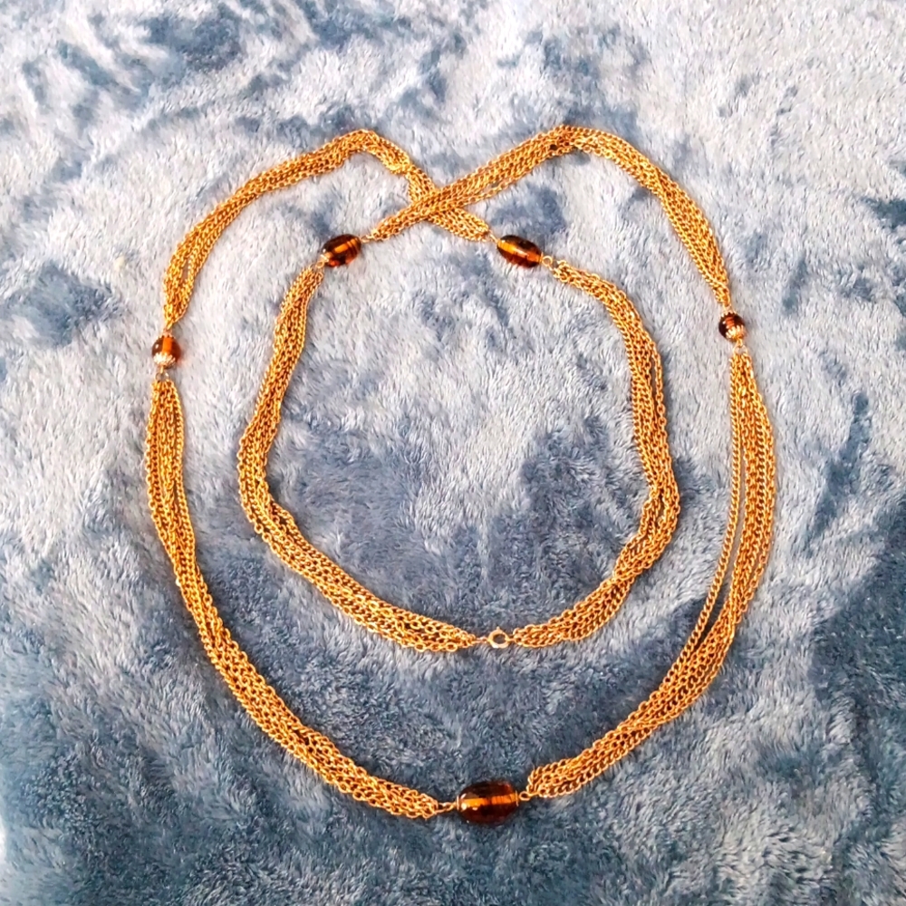 Vintage 70s multi-chain long necklace (possibly Tuleste)